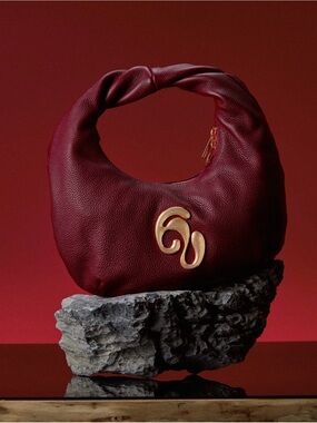 Little London leather mini handbag burgundy 
Kai collective